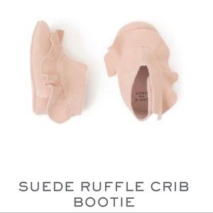 Suede ruffle  crib bootie